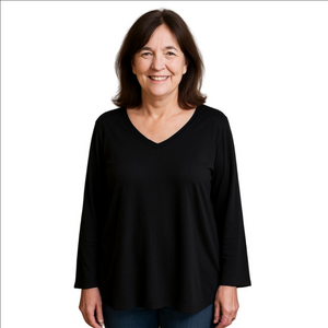 Wander Hottotties Black Long Sleeve High Low Top Large